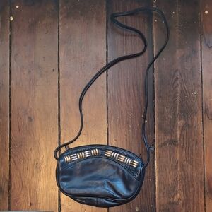 Elegant Black Leather Crossbody Bag